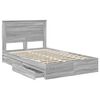 vidaXL Opslag bed met lade Grijs Sonoma 135 x 190 cm Bewerkt hout