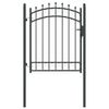 vidaXL Hekdeur met spijkers EMMEN 150 x 100 cm Grijs Vergrendelbaar