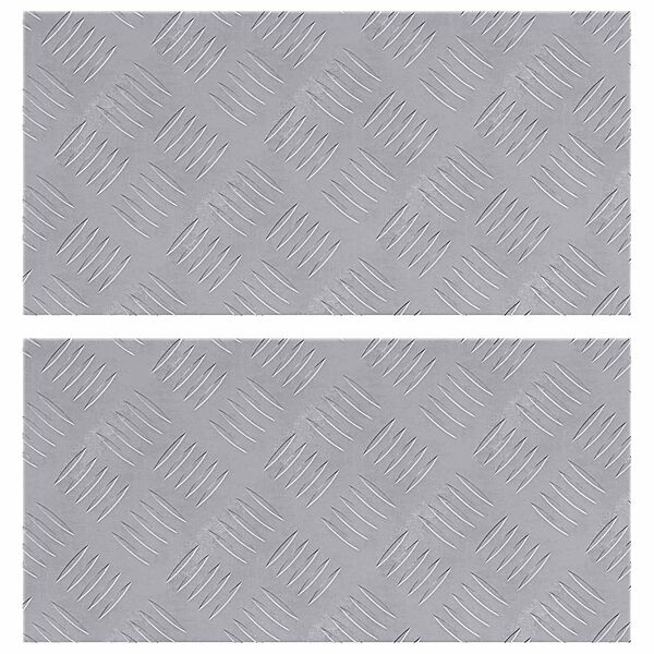 vidaXL Trap Tread Rechthoekig 2 pcs Zilver 50 x 25 cm Aluminium