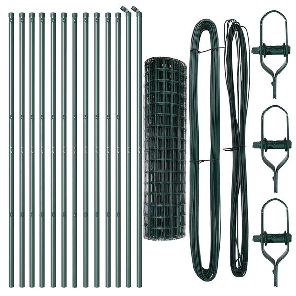 vidaXL Hek met Paal Groen 1 x 25 m Staal