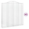 vidaXL Schanskorven 5 st gewelfd 200x30x200/220 cm ijzer