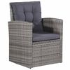 vidaXL 6-delige Loungeset met kussens poly rattan grijs