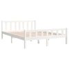 vidaXL Bedframe massief hout wit 150x200 cm