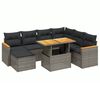 vidaXL 8-delige Loungeset met kussens poly rattan grijs