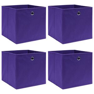 vidaXL Opbergboxen 4 st 32x32x32 cm stof paars
