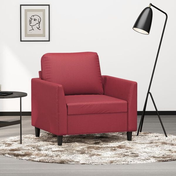 vidaXL Fauteuil 60 cm kunstleer wijnrood