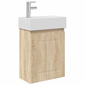 vidaXL Badkamermeubel met kraan Sonoma Eiken 45,5 x 22,5 x 84 cm