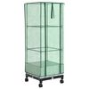 vidaXL Tuinplantenbak met Kasbedekking en Wielen Wit 40 x 40 x 129 cm