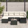 vidaXL Tuin Sofa Set met kussen 7 pcs Zwart poly rattan