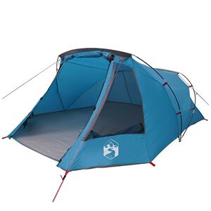 vidaXL Tunneltent met dak met opslag Blauw en Grijs 328 x 228 x 115 cm