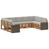 vidaXL Buiten bankenset 9 st Naturel en lichtgrijs Polyester