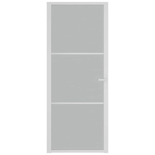 vidaXL Binnendeur 83x201,5 cm matglas en aluminium wit