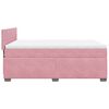 vidaXL Boxspring met matras fluweel roze 160x200 cm