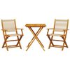 vidaXL 3-delige Bistroset polypropeen en massief hout beige