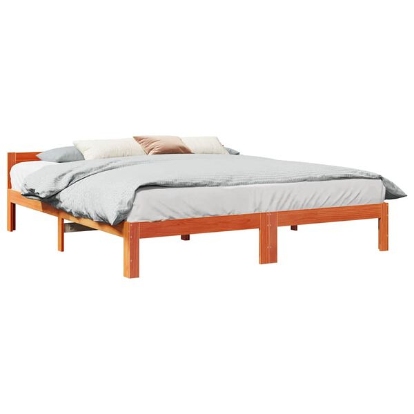 vidaXL Bedframe zonder matras massief grenenhout wasbruin 180x200 cm