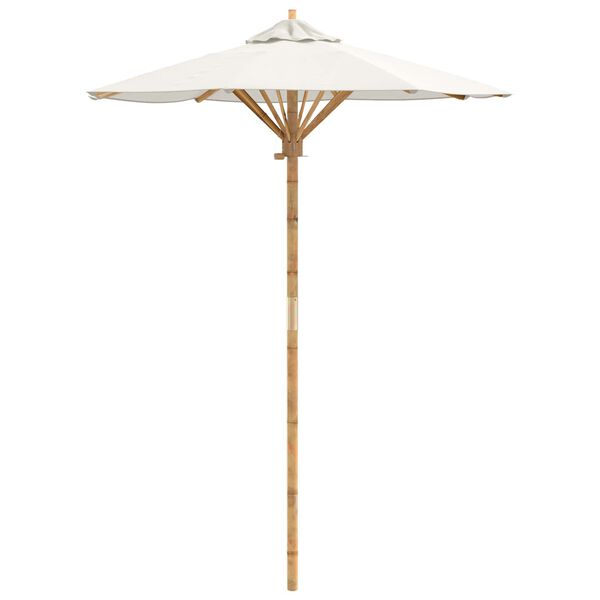 vidaXL Tuinparasol Cr&egrave;me Wit &Oslash; 270 x 260 cm Bamboe