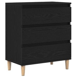 vidaXL Dressoir met lade Zwart Eiken 60 x 35 x 70 cm Bewerkt hout