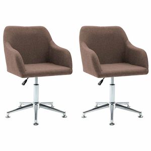 vidaXL Eetkamerstoelen draaibaar 2 st stof bruin