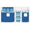 vidaXL Kinderhoogslaper met gordijnen 90x200 cm grenenhout blauw