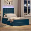 vidaXL Opbergbed met LED met matras Donkerblauw 120 x 200 cm Fluweel