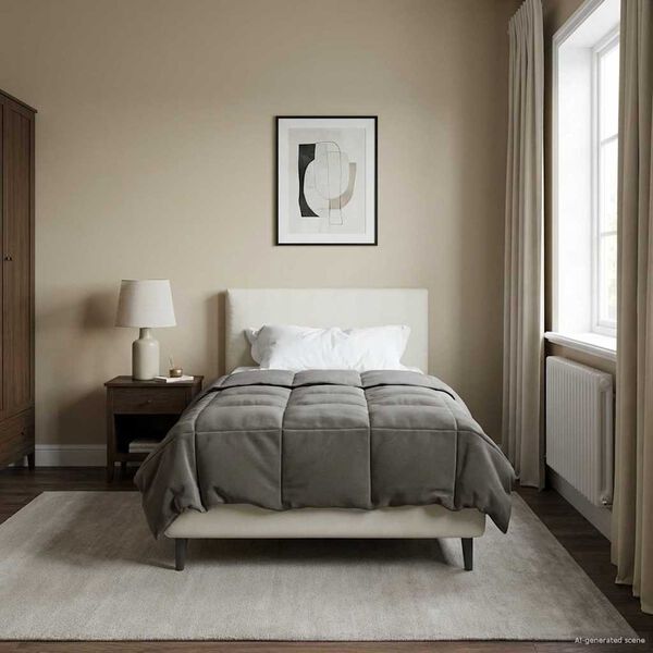 vidaXL Zomer Dekbed Gekwilt Lichtgrijs 140 x 220 cm Microfiber