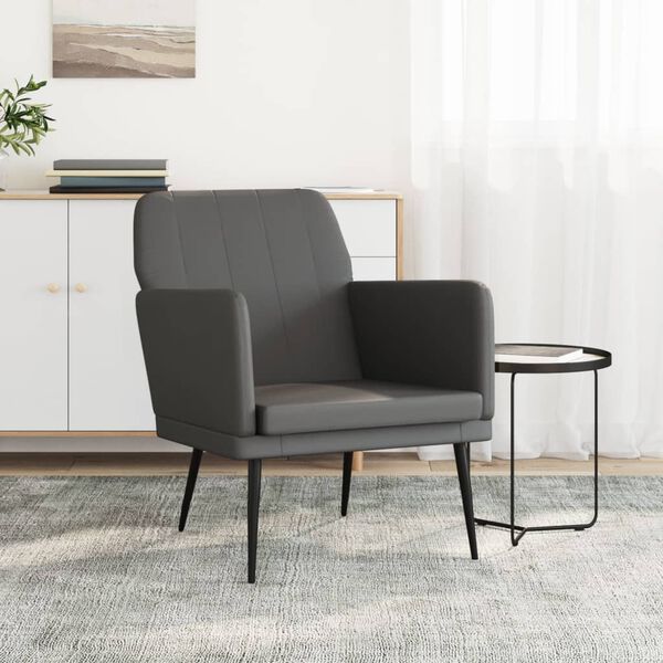 vidaXL Fauteuil 61x78x80 cm kunstleer grijs