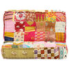 vidaXL Poef 100x100x20 cm stof patchwork