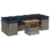 vidaXL 8-delige Loungeset met kussens poly rattan grijs