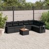 vidaXL 8-delige Loungeset met kussens poly rattan zwart