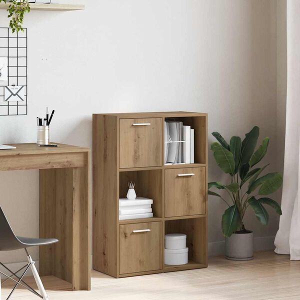 vidaXL Boekenrek 60,5x30x90 cm bewerkt hout artisanaal eikenkleurig