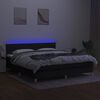 vidaXL Boxspring met matras en LED stof zwart 180x200 cm