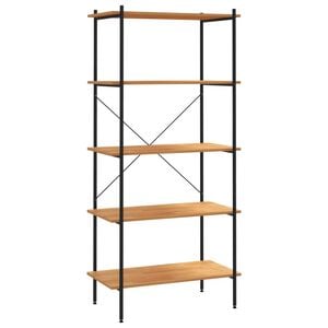 vidaXL Opbergrek 5-laags 80x40x163 cm zwart en eikenkleurig