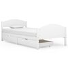 vidaXL Bedframe met 2 lades massief grenenhout wit 100x200 cm