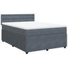 vidaXL Boxspring met matras fluweel donkergrijs 140x200 cm
