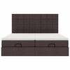 vidaXL Ottoman bed met matrassen 180x200cm stof donkerbruin