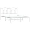 vidaXL Bedframe met hoofdbord metaal wit 140x190 cm