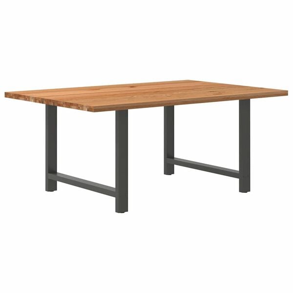 vidaXL Eettafel rechthoekig 180x120x74 cm massief eikenhout lichtbruin