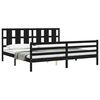 vidaXL Bedframe met hoofdbord massief hout zwart 200x200 cm