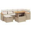 vidaXL 7-delige Loungeset met kussens poly rattan beige