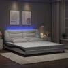 vidaXL Bedframe met LED zonder matras "Hvar" wit en zwart 180x200 cm