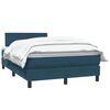 vidaXL Boxspring met matras fluweel donkerblauw 120x210 cm