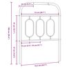 vidaXL Vervangend hoofdbord 75 cm metaal zwart