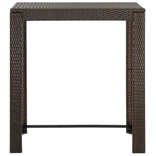 vidaXL Tuinbartafel 100x60,5x110,5 cm poly rattan bruin