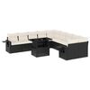 vidaXL 11-delige Loungeset met kussens poly rattan zwart