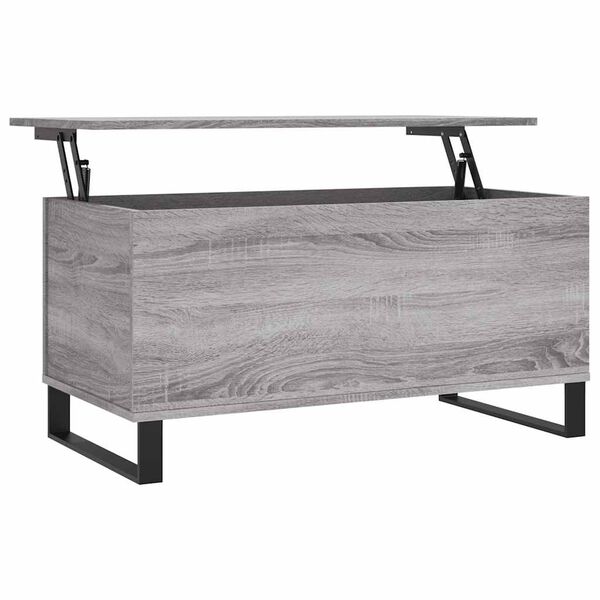 vidaXL Salontafel 90x44,5x45 cm bewerkt hout grijs sonoma eikenkleurig