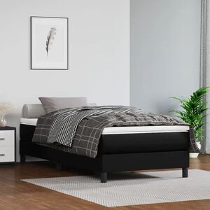 vidaXL Pocketveringmatras medium 80x200x20 cm kunstleer zwart