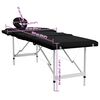 vidaXL Massagetafel met 4 zones inklapbaar aluminum frame zwart