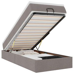 vidaXL Ottoman bed met matras 90x200cm stof taupe