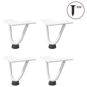 vidaXL Haarnadelpoten voor Salontafel 4 st 10 cm massief staal wit