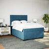 vidaXL Boxspring met matras fluweel blauw 140x190 cm